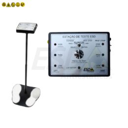 Estação de teste ESD para EPI antiestatico com pedestal incluso fonte externa 220v e bat 9v