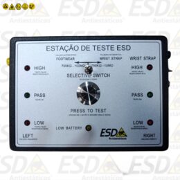 Estação de teste ESD para EPI antiestatico com pedestal incluso fonte externa 220v e bat 9v