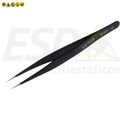 Pinça ESD Inox Reta com Revestimento Dissipativo T10