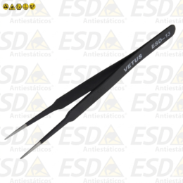 Pinça ESD Inox Reta com Revestimento Dissipativo T13