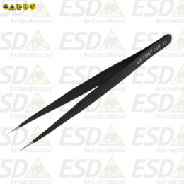 Pinça ESD Inox Reta com Revestimento Dissipativo T12