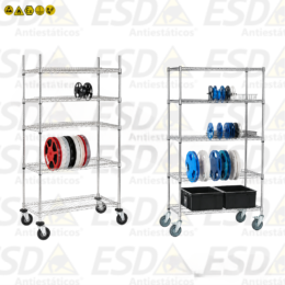 Prateleira ESD Cromada para Carretel SMD