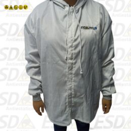JAQUETA ESD BRANCA TECIDO POLIESTER