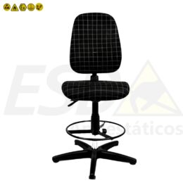 Cadeira Esd Industrial Stylus Encosto Alto Pé Fixo